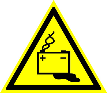 W20 осторожно! аккумуляторные батареи (пленка, сторона 200 мм) - Знаки безопасности - Предупреждающие знаки - Магазин охраны труда Протекторшоп